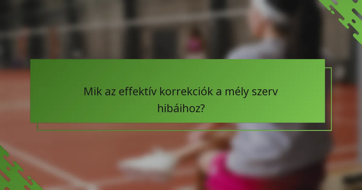 Mik az effektív korrekciók a mély szerv hibáihoz?